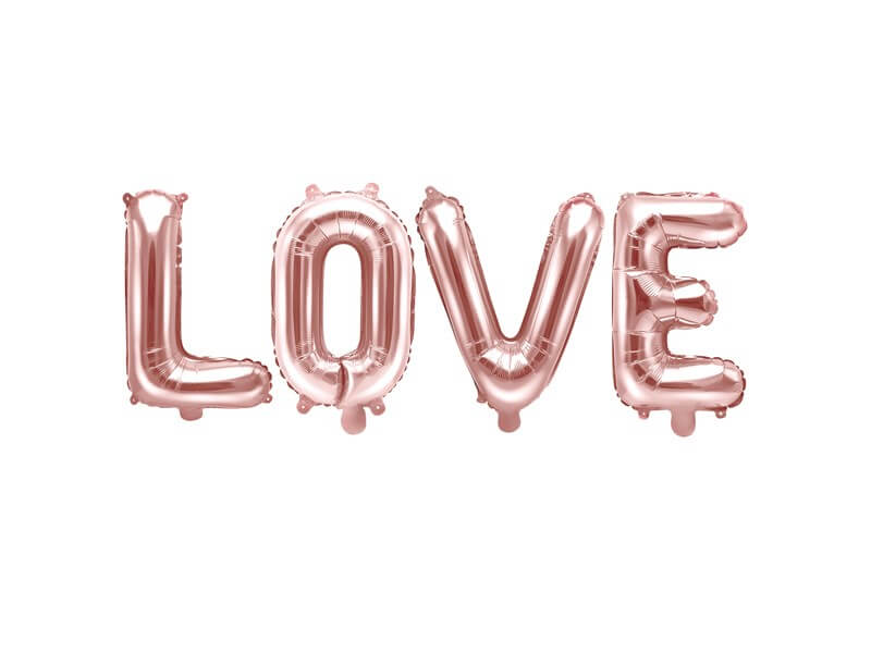 Ballon en Aluminium or rose LOVE 