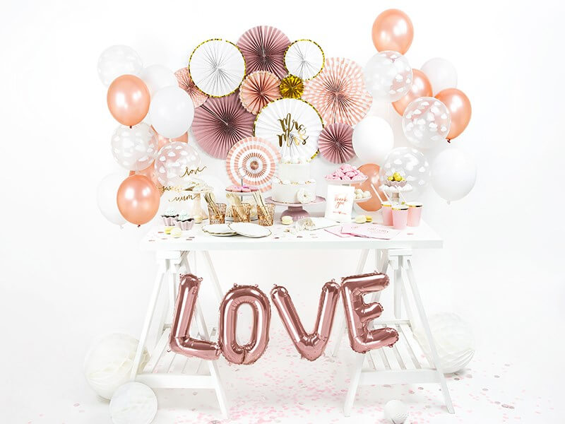 Ballon en Aluminium or rose LOVE 