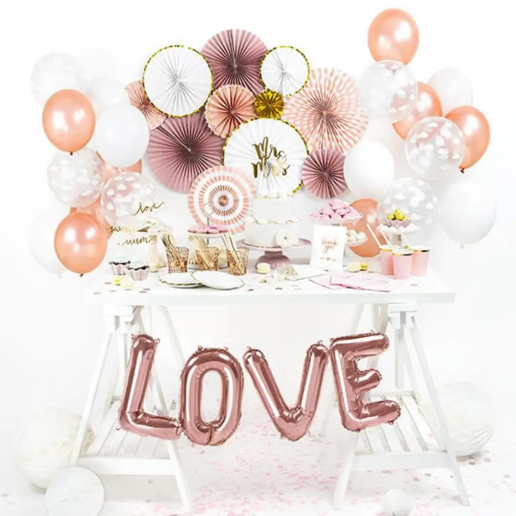 Ballon en Aluminium or rose LOVE 