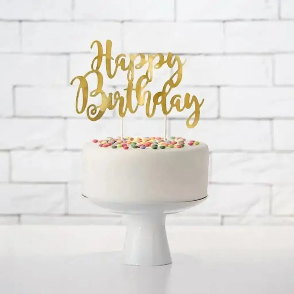 Buon compleanno decorazione torta oro - Sparklers Club