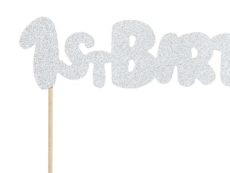 Décoration pour gâteau 1st Birthday argent pailleté