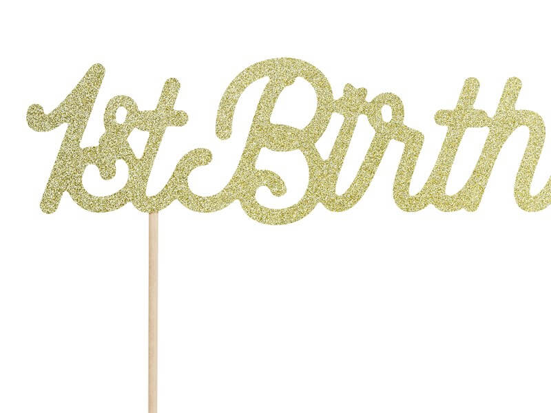 Décoration pour gâteau 1st Birthday or pailleté