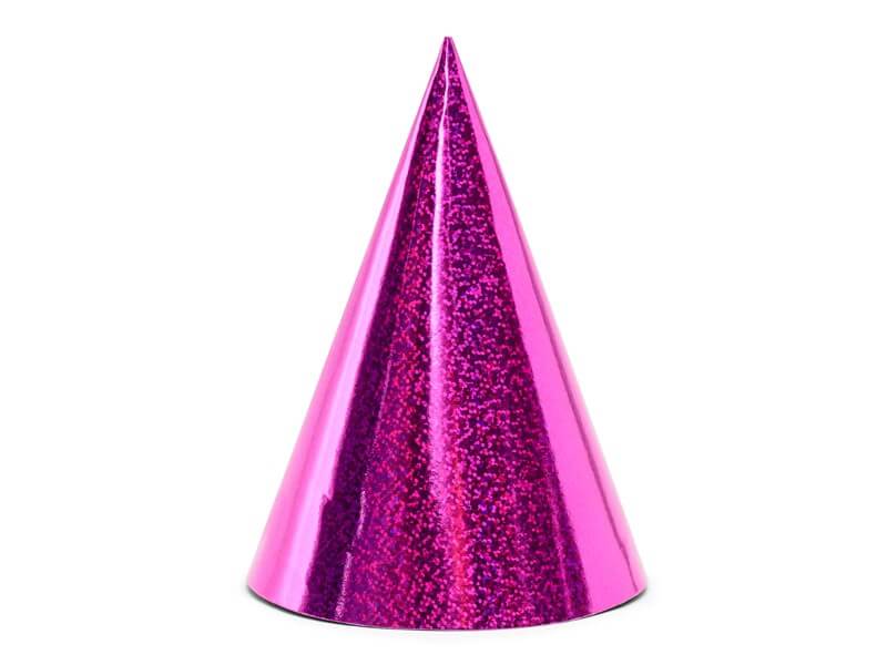 Chapeau De Fête Holographique Rose (Lot De 6) : Chapeaux De Fête Sur  Sparklers Club