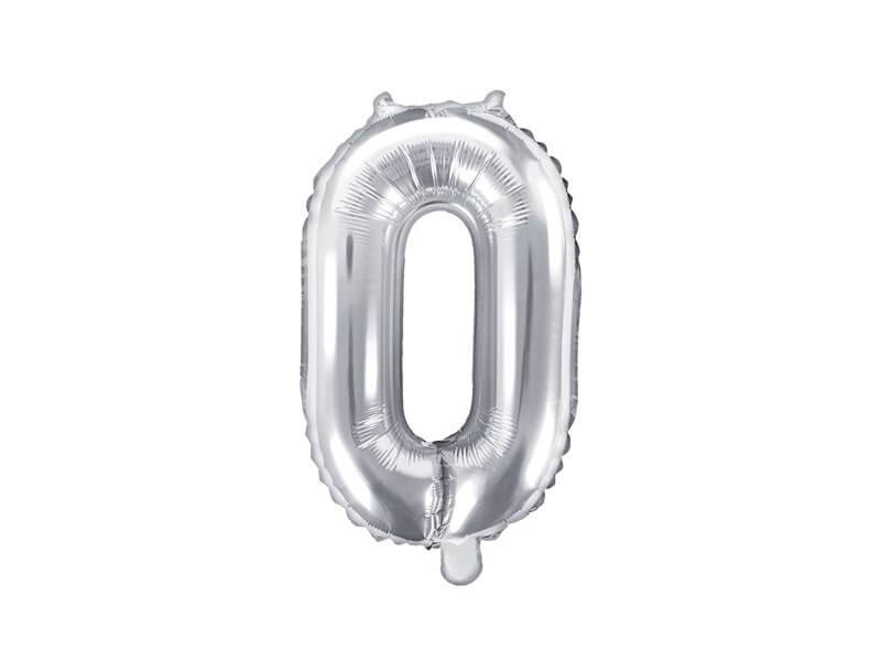 Ballon anniversaire chiffre 0 Argent 35cm 