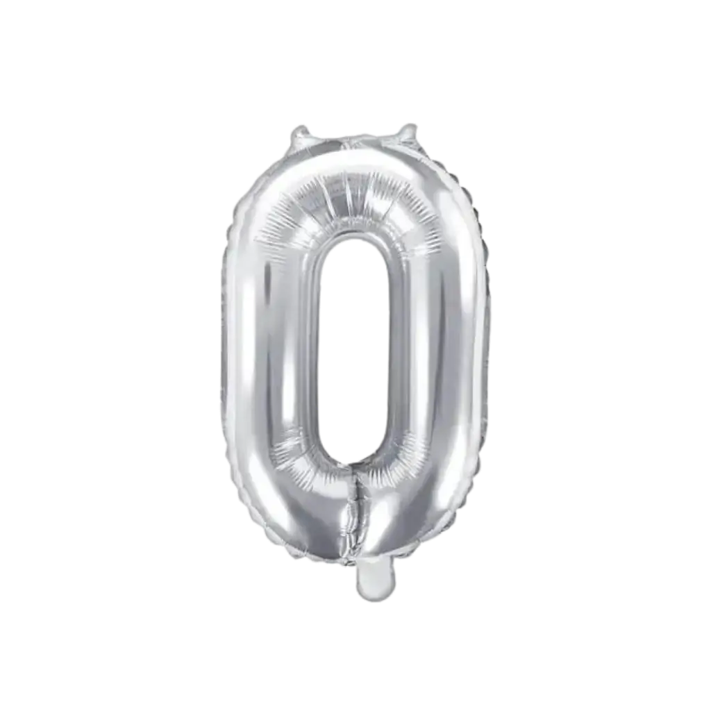 Ballon anniversaire chiffre 0 Argent 35cm 