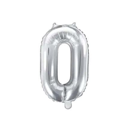 Ballon anniversaire chiffre 0 Argent 35cm 