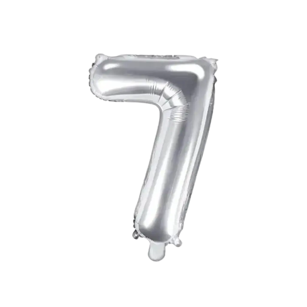 Ballon anniversaire chiffre 7 Argent 35cm 