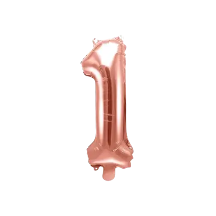 Ballon anniversaire chiffre 1 Or Rose 35cm 