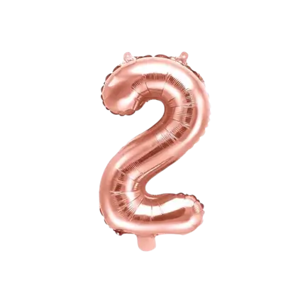 Ballon anniversaire chiffre 2 Or Rose 35cm 
