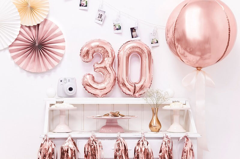 Ballon anniversaire chiffre 3 Or Rose 35cm : Ballons Chiffre Rose Gold sur  Sparklers Club