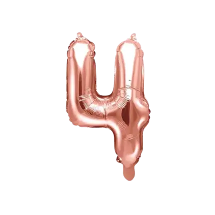 Ballon anniversaire chiffre 4 Or Rose 35cm 