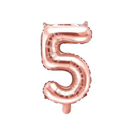 Ballon anniversaire chiffre 5 Or Rose 35cm 