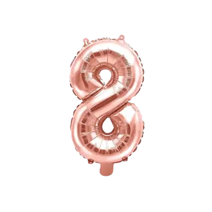 Ballon anniversaire chiffre 8 Or Rose 35cm 