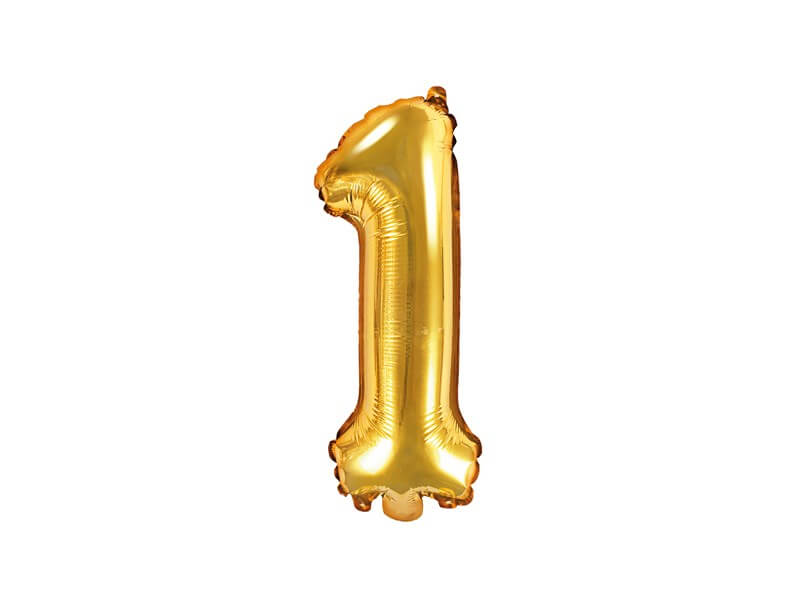 Ballon Anniversaire Chiffre 1 Or 35cm 