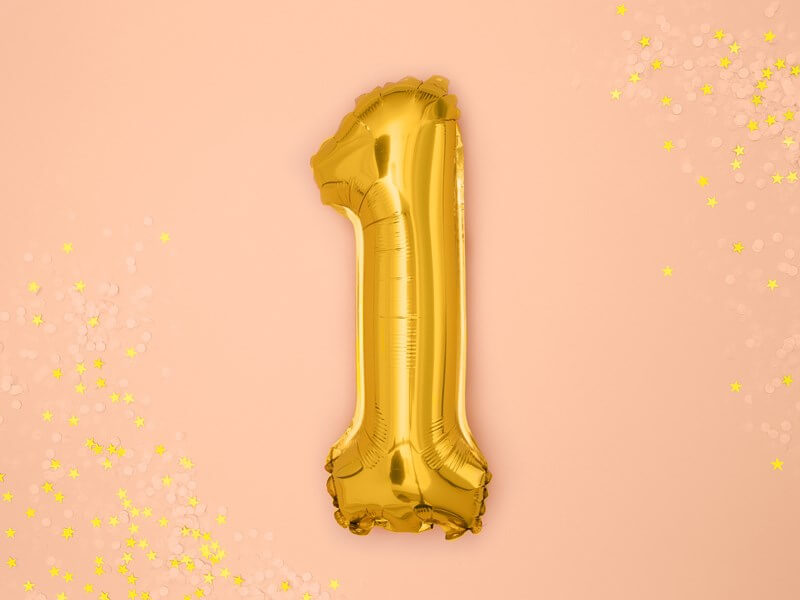 Ballon Anniversaire Chiffre 1 Or 35cm 