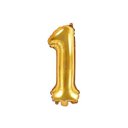 Ballon Anniversaire Chiffre 1 Or 35cm 