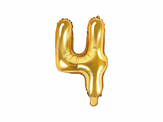 Ballon anniversaire chiffre 4 Or 35cm 