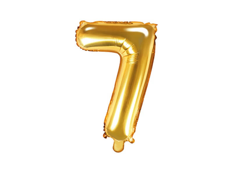 Ballon anniversaire chiffre 7 Or 35cm 