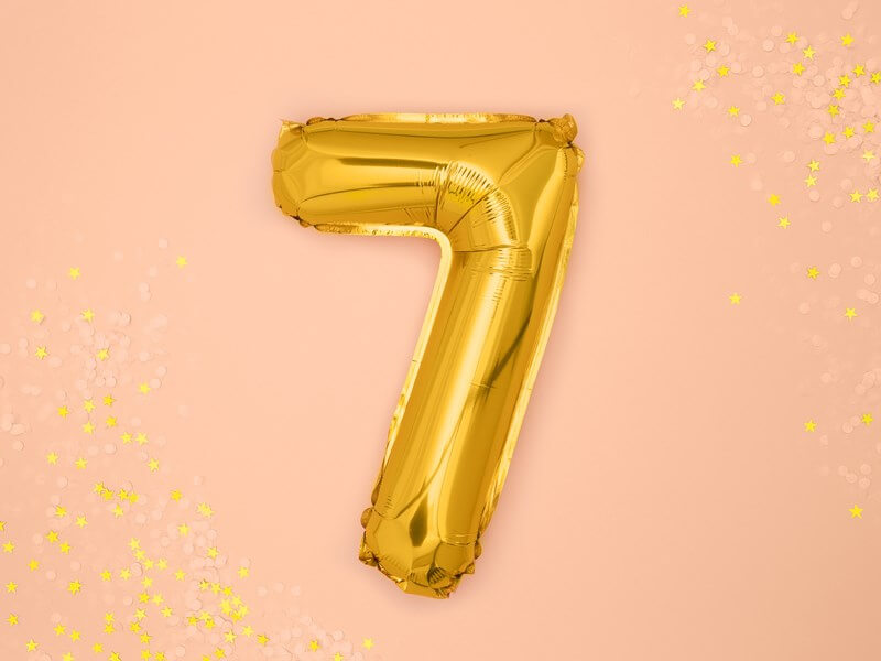 Ballon anniversaire chiffre 7 Or 35cm 