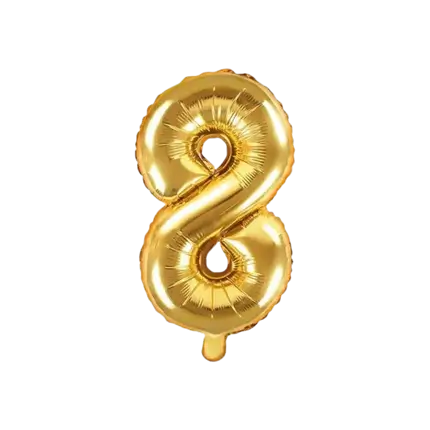 Ballon anniversaire chiffre 8 Or 35cm 