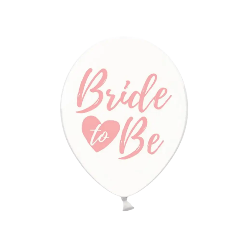 6 Ballons transparents avec inscription BRIDE TO BE rose 