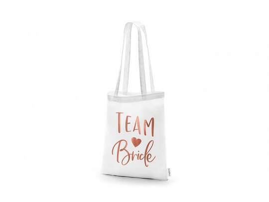 Sac en coton avec inscription TEAM BRIDE rose gold