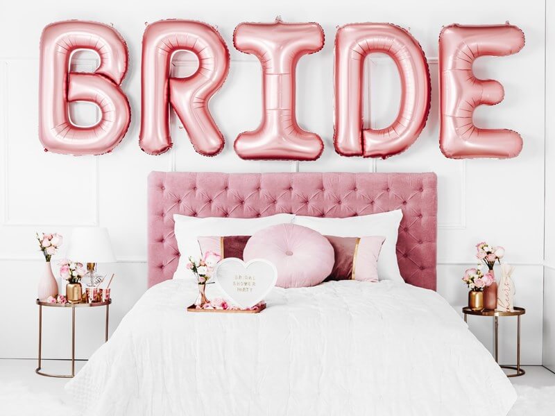Sac en coton avec inscription TEAM BRIDE rose gold