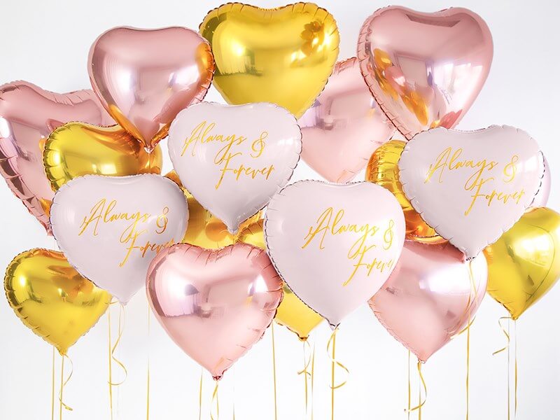 Ballon Coeur rose "Always & Forever" 45cm