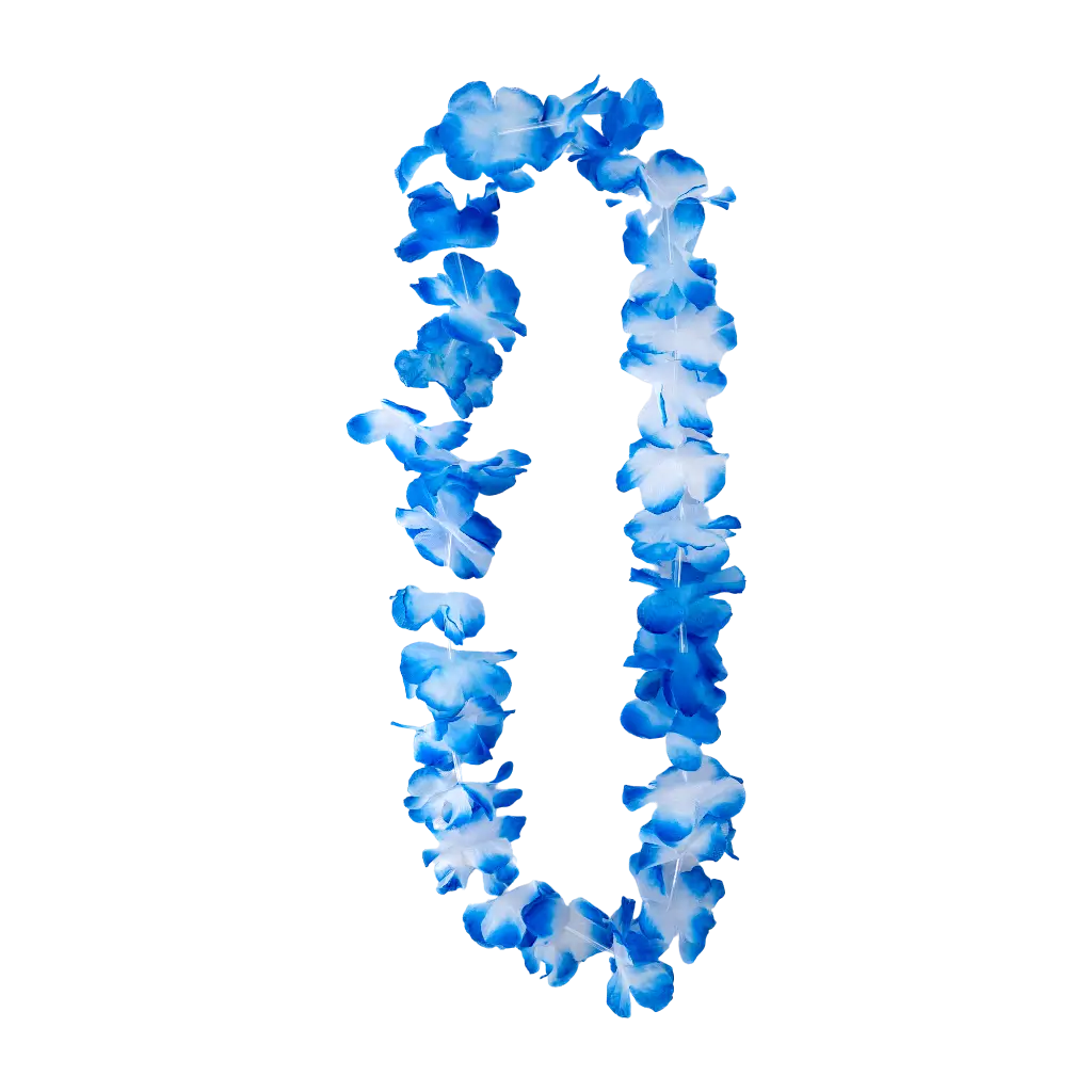 Collier Hawaïen à Fleurs Bleu