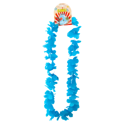 Collier Hawaïen à Fleurs Bleu Turquoise