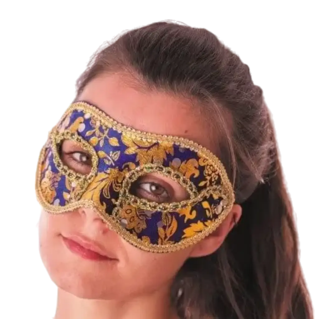 Masque Vénitien Bleu &amp; Or 