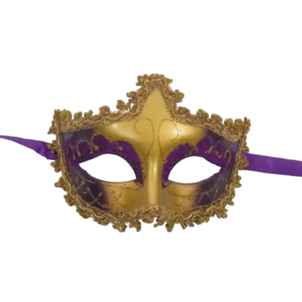 Masque Vénitien Or et Violet 
