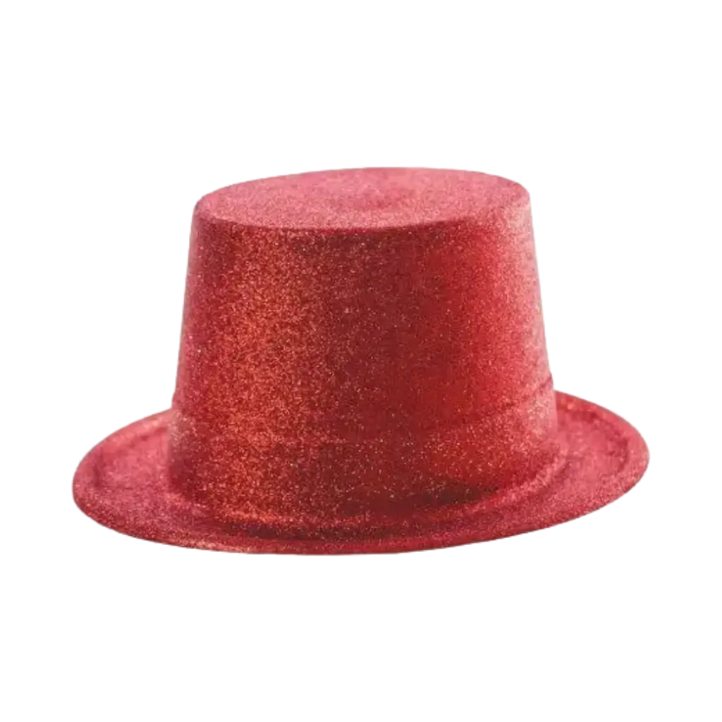 Chapeau Haut de Forme Paillette Rouge