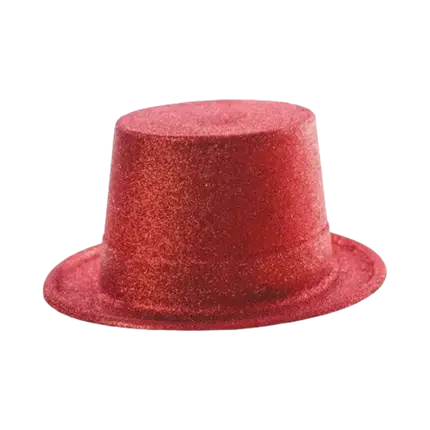 Chapeau Haut de Forme Paillette Rouge