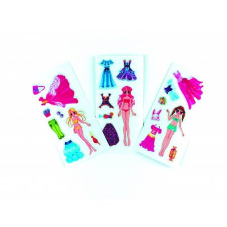 Lot de 6 autocollants filles