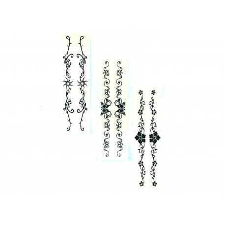Lot de 2 faux tatouages scintillants