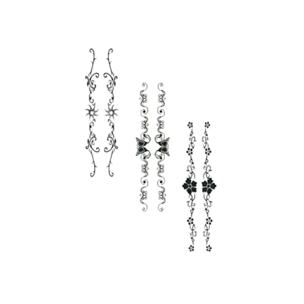 Lot de 2 faux tatouages scintillants