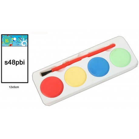 Palette peinture 4 couleurs + pinceau 