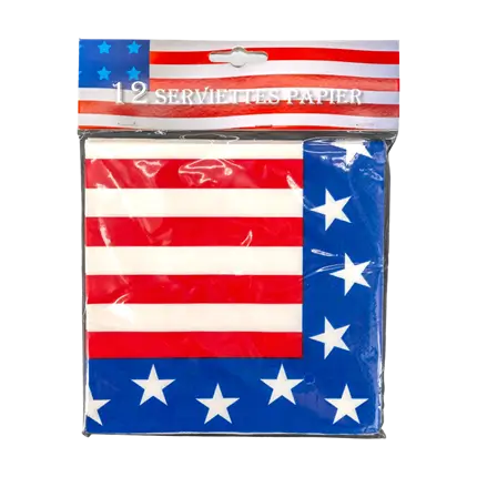 Lot de 12 serviettes USA