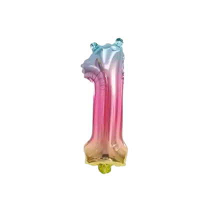 Ballon Anniversaire Chiffre 1 Rainbow 36cm