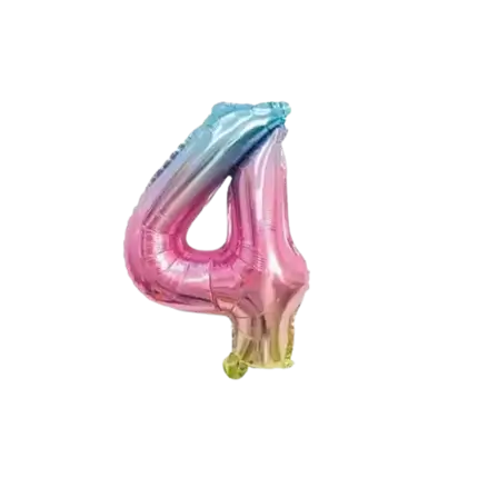 Ballon anniversaire chiffre 4 Rainbow 36cm
