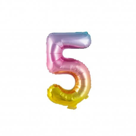 Ballon Anniversaire Chiffre 5 Rainbow 36cm Ballon Chiffres Arc En Ciel Sur Sparklers Club