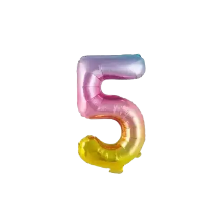 Ballon anniversaire chiffre 5 Rainbow 36cm