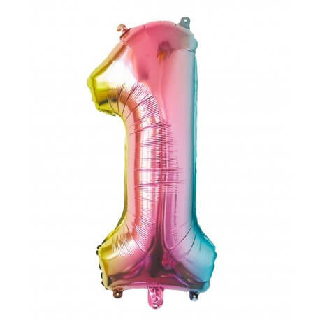 Ballon Anniversaire Chiffre 1 Rainbow 86cm Ballon Chiffres Arc En Ciel Sur Sparklers Club