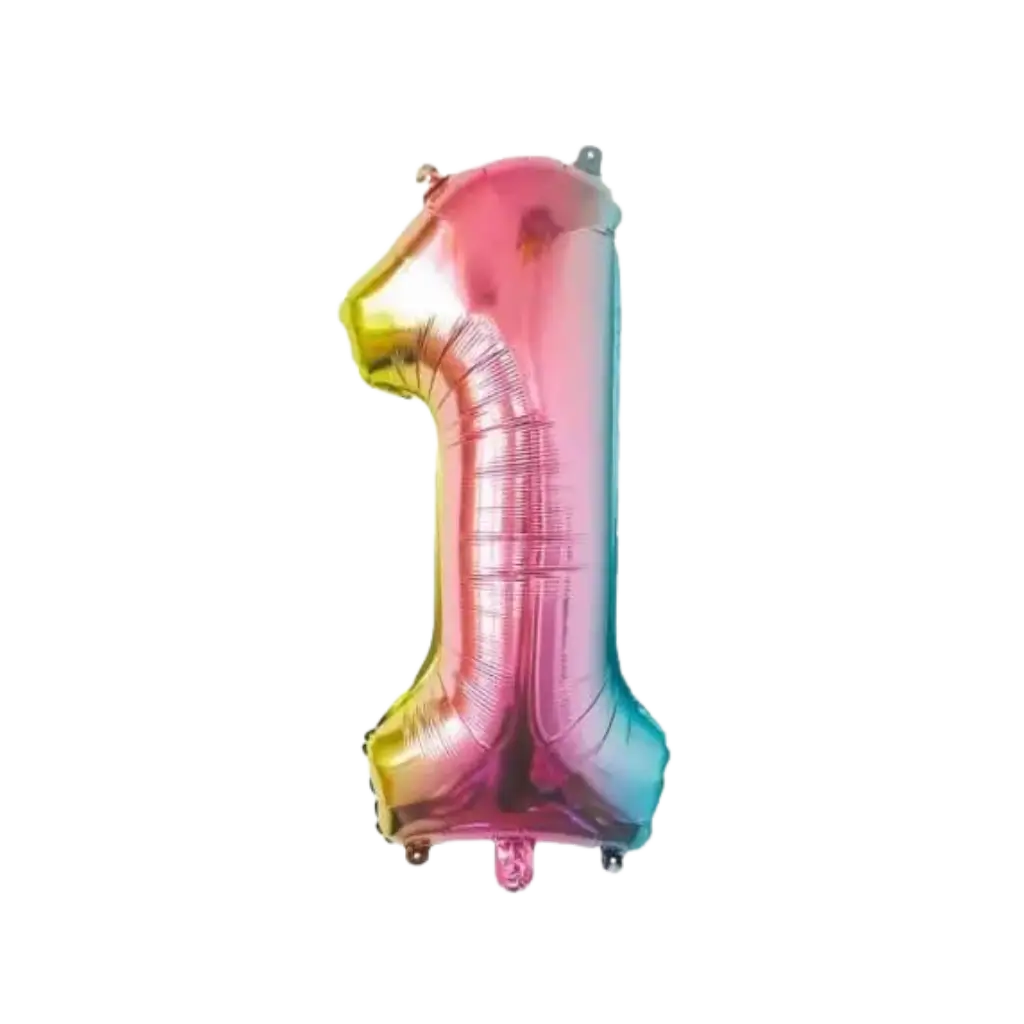 Ballon Anniversaire Chiffre 1 Rainbow 86cm