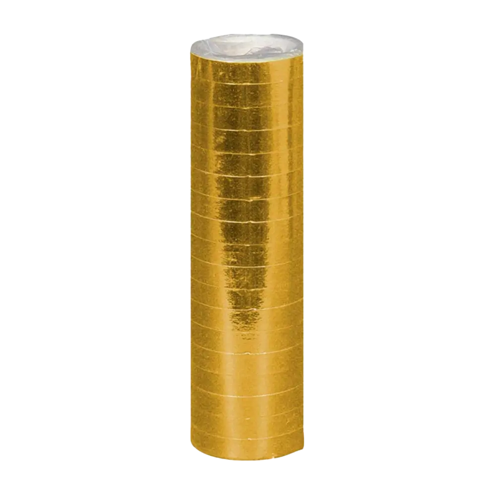 Rouleau de serpentins en papier Or métallique (4 m)