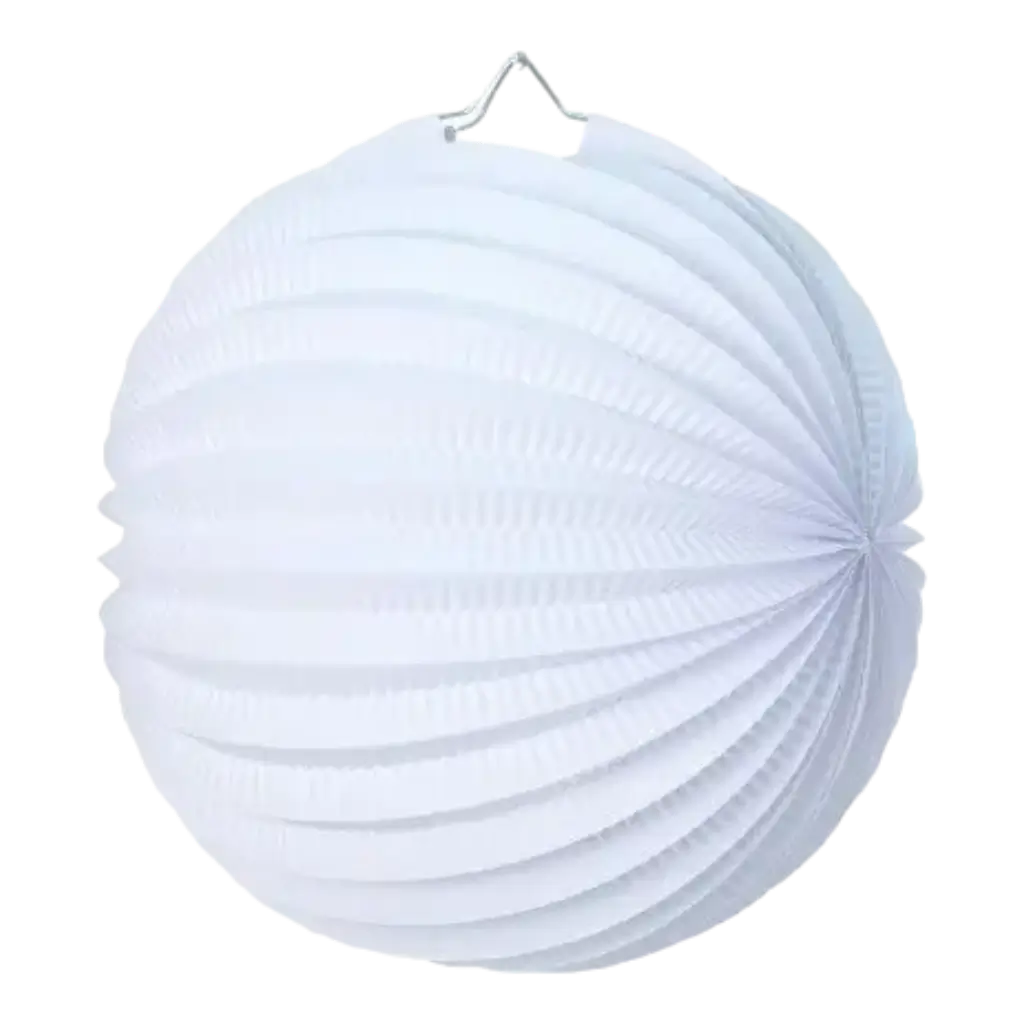 Lampion boule de papier rond blanc 30cm 