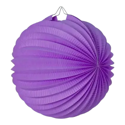 Lampion boule de papier rond violet 20cm 