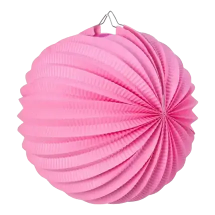 Lampion boule de papier rond rose clair 20cm