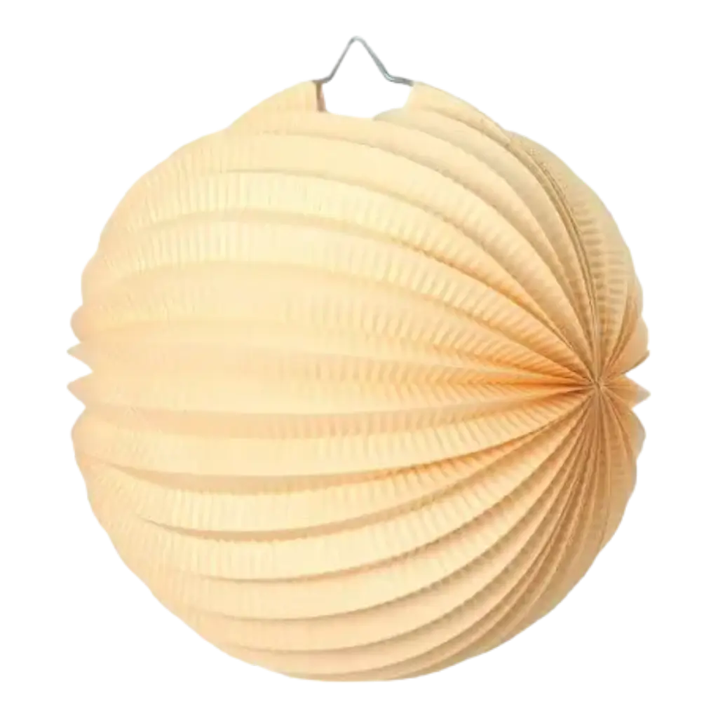 Lampion boule de papier rond crème 30cm 